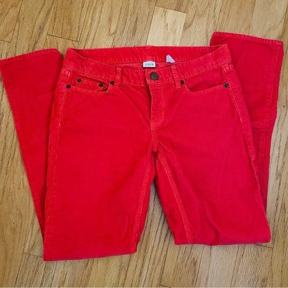 J Crew Slim City Fit Corduroy Pants Cherry Red Size W26 L28 - Picture 1 of 6